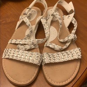 Size 10 white and silver b.o.c. Sandals